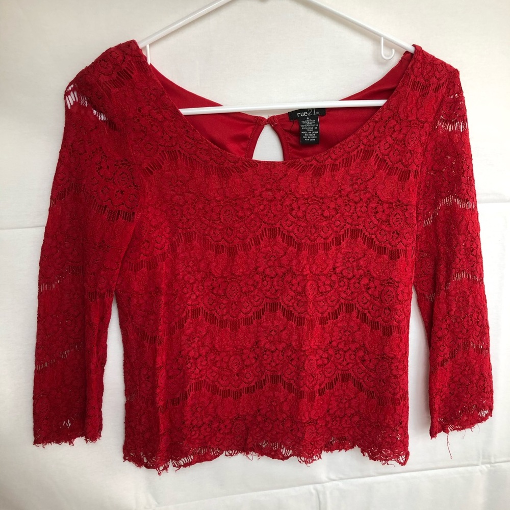 Red lace top